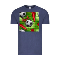 Vintage Denim soccer shoes goal seamless pattern Vintage Tee - BundleAndBundleShop