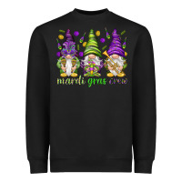 Black Mardi Gras crew with gnomes Heavyweight Sweatshirt - NancyCooperArtShop