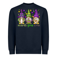 Navy Mardi Gras crew with gnomes Heavyweight Sweatshirt - NancyCooperArtShop