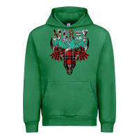 Emerald merry christmas bull skull Urban Hoodie - CowhideDigitalArt
