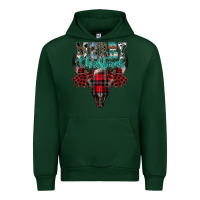 Forest Green merry christmas bull skull Urban Hoodie - CowhideDigitalArt