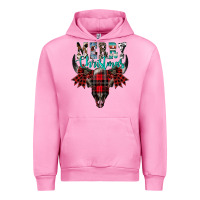 Fuchsia Pink merry christmas bull skull Urban Hoodie - CowhideDigitalArt