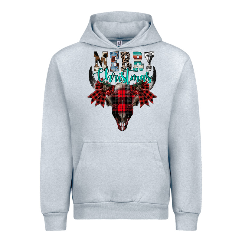 Merry Christmas Bull Skull Urban Hoodie by CowhideDigitalArt | Teevron
