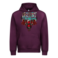 Mauve Wine merry christmas bull skull Urban Hoodie - CowhideDigitalArt