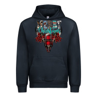 Navy merry christmas bull skull Urban Hoodie - CowhideDigitalArt