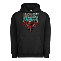 Pigment Black merry christmas bull skull Urban Hoodie - CowhideDigitalArt