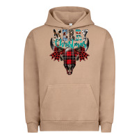 Pigment Burro merry christmas bull skull Urban Hoodie - CowhideDigitalArt