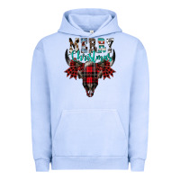 Pigment Grape Ice merry christmas bull skull Urban Hoodie - CowhideDigitalArt