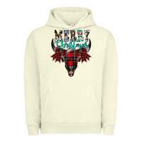 Pigment Pistachio merry christmas bull skull Urban Hoodie - CowhideDigitalArt