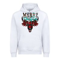 White merry christmas bull skull Urban Hoodie - CowhideDigitalArt