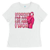 White i fought for my life and i won Ladies Tee - NancyCooperArtShop