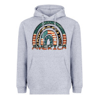 Heather Grey America rainbow Heavyweight Hoodie - FaDigitalArtStudio