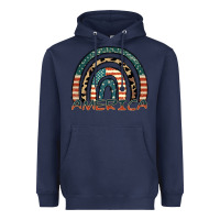 Navy America rainbow Heavyweight Hoodie - FaDigitalArtStudio