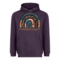 Plum America rainbow Heavyweight Hoodie - FaDigitalArtStudio