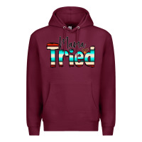 Burgundy Mama Tried Premium Hoodie - CowCowDesign