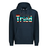 Navy Mama Tried Premium Hoodie - CowCowDesign