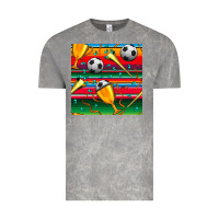 Cloud Rock soccer winner cup and vuvuzela with serape seamless pattern Vintage Tee - BundleAndBundleShop