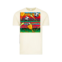 Vintage Arctic soccer winner cup and vuvuzela with serape seamless pattern Vintage Tee - BundleAndBundleShop
