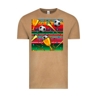 Vintage Camel soccer winner cup and vuvuzela with serape seamless pattern Vintage Tee - BundleAndBundleShop