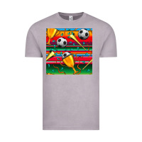 Vintage Zinc soccer winner cup and vuvuzela with serape seamless pattern Vintage Tee - BundleAndBundleShop