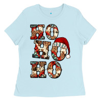 Baby Blue ho ho ho western christmas Ladies Tee - Jasminsmagicworld