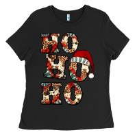 Black ho ho ho western christmas Ladies Tee - Jasminsmagicworld