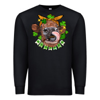Black St. Patrick's Day cow Premium Sweatshirt - FaDigitalArtStudio