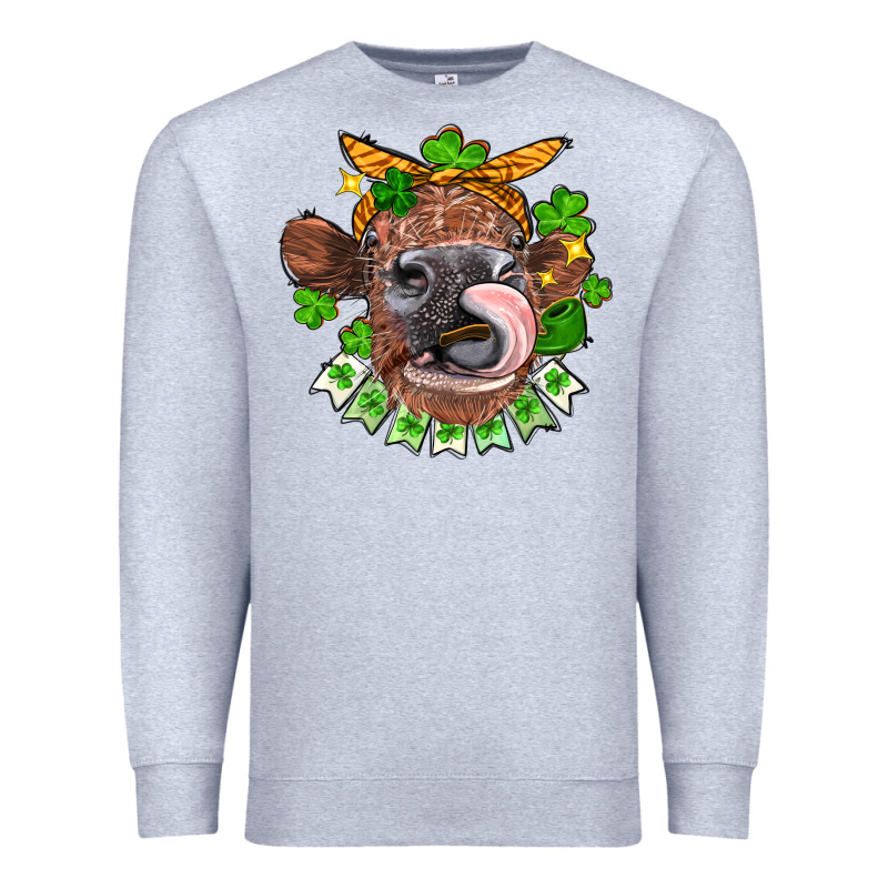 St. Patrick's Day Cow Premium Sweatshirt by FaDigitalArtStudio | Teevron