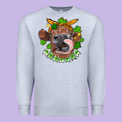 St. Patrick's Day Cow Premium Sweatshirt Designed By Fadigitalartstudio