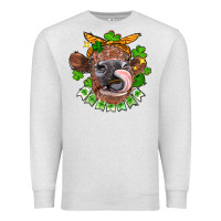 Oatmeal Heather St. Patrick's Day cow Premium Sweatshirt - FaDigitalArtStudio