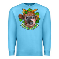 Ocean Blue St. Patrick's Day cow Premium Sweatshirt - FaDigitalArtStudio