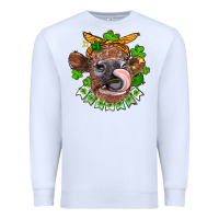 White St. Patrick's Day cow Premium Sweatshirt - FaDigitalArtStudio