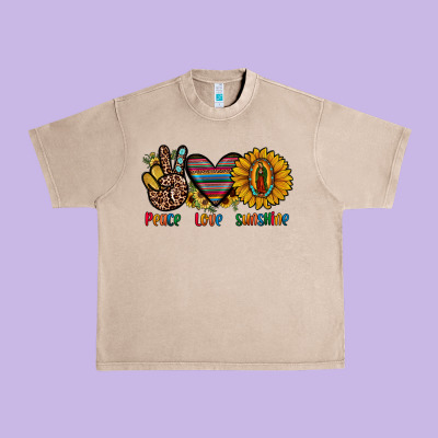 Peace Love Sunshine Urban Heavy Tee Designed By Jahusdesignshop