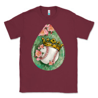 Burgundy baseball and western roses teardrop  6 Classic Tee - BundleAndBundleShop