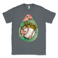 Charcoal Heather baseball and western roses teardrop  6 Classic Tee - BundleAndBundleShop
