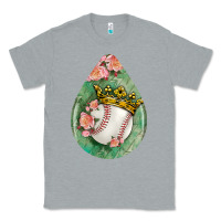 Heather Grey baseball and western roses teardrop  6 Classic Tee - BundleAndBundleShop