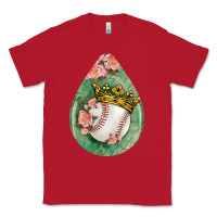 Red baseball and western roses teardrop  6 Classic Tee - BundleAndBundleShop