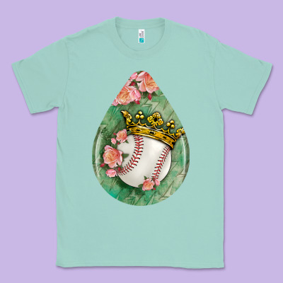 Baseball And Western Roses Teardrop  6 Classic Tee Designed By Bundleandbundleshop