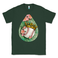 Sports Green baseball and western roses teardrop  6 Classic Tee - BundleAndBundleShop