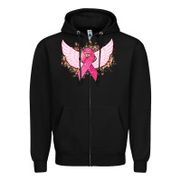 Black Cancer ribbon angel wings Cancer Awareness Zipper Hoodie - HowdyJamesFarm