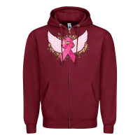 Burgundy Cancer ribbon angel wings Cancer Awareness Zipper Hoodie - HowdyJamesFarm