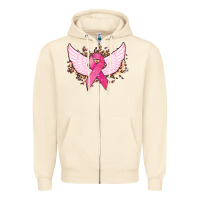 Sandshell Cancer ribbon angel wings Cancer Awareness Zipper Hoodie - HowdyJamesFarm