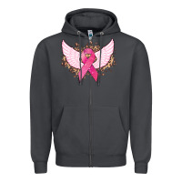 Smoke Cancer ribbon angel wings Cancer Awareness Zipper Hoodie - HowdyJamesFarm