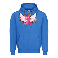 True Royal Cancer ribbon angel wings Cancer Awareness Zipper Hoodie - HowdyJamesFarm