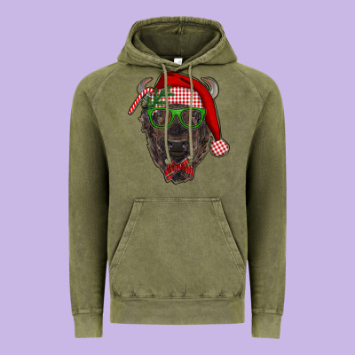 Christmas Bison Vintage Hoodie Designed By Ranaportraitstore