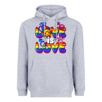 Heather Grey Love is love Heavyweight Hoodie - FaDigitalArtStudio