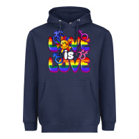 Navy Love is love Heavyweight Hoodie - FaDigitalArtStudio