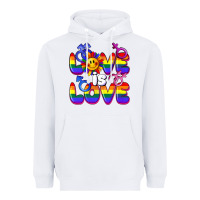 White Love is love Heavyweight Hoodie - FaDigitalArtStudio