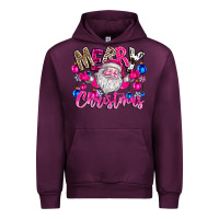 Mauve Wine merry Christmas santa Urban Hoodie - CowhideDigitalArt