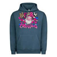 Pigment Midnight Navy merry Christmas santa Urban Hoodie - CowhideDigitalArt